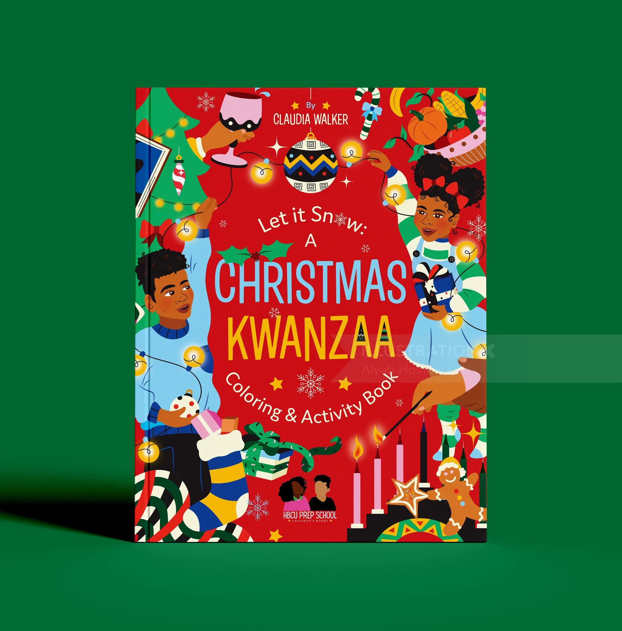 Christmas Kwanzaa coloring book cover for kids