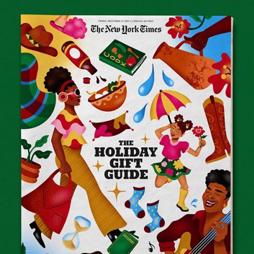 Colorful holiday gift collage with music, food, and festive elements by Alyah Holmes Kids