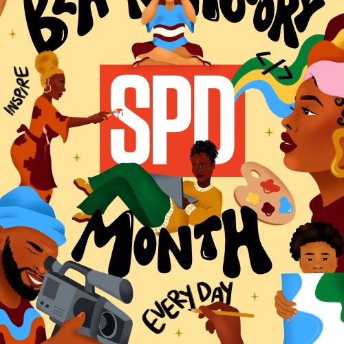 Black History Month collage with diverse characters by Alyah Holmes Kids