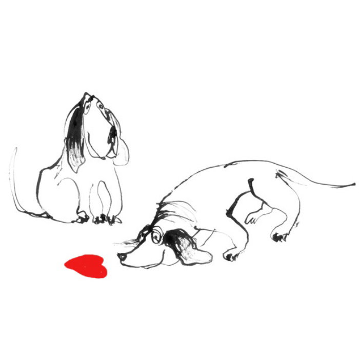 Ilustração de cães dos desenhos animados por Alyana Cazalet