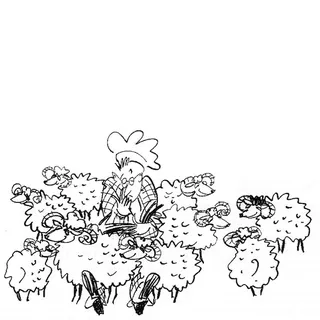 Cartoon sheep illustration by Alyana Cazalet