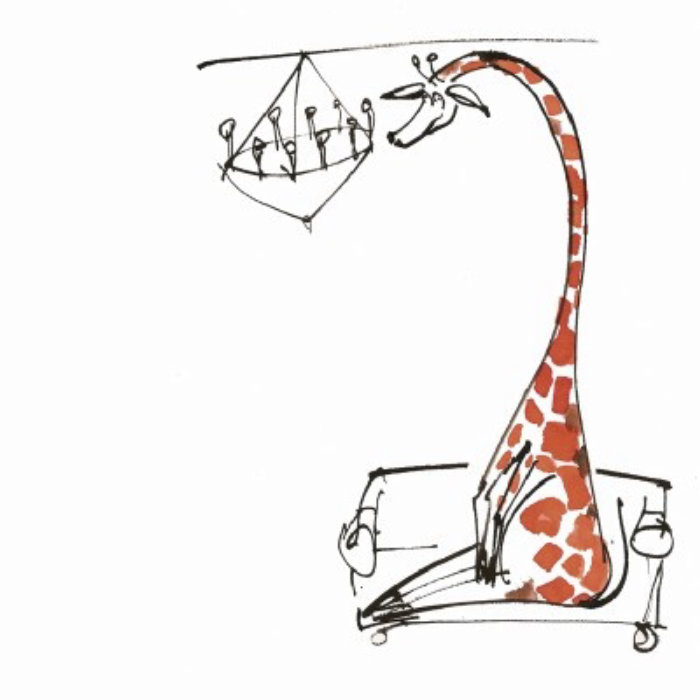 Comic giraffe illustration by Alyana Cazalet