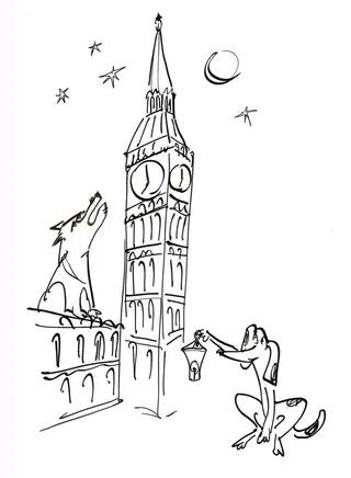 line drawing of big ben