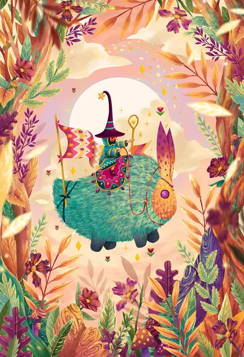 Kinderillustration des Zauberers