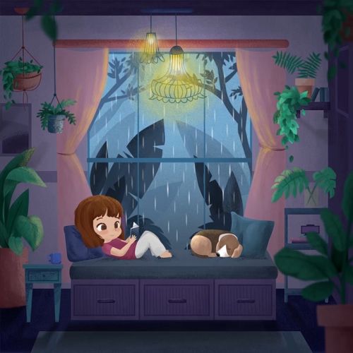 Gif animation of child reading book