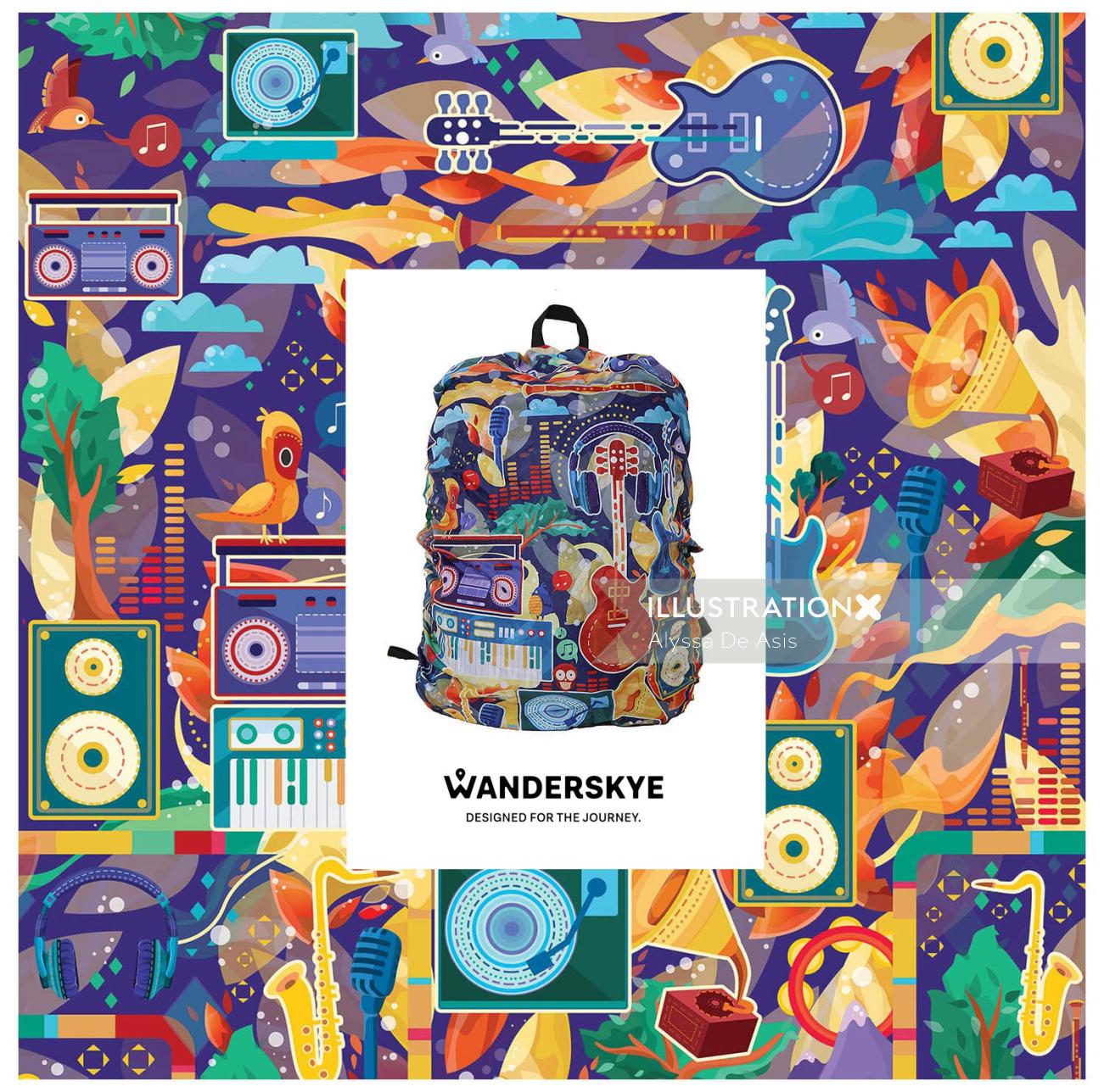 Wanderskye Backpack Cover design by Alyssa De Asis