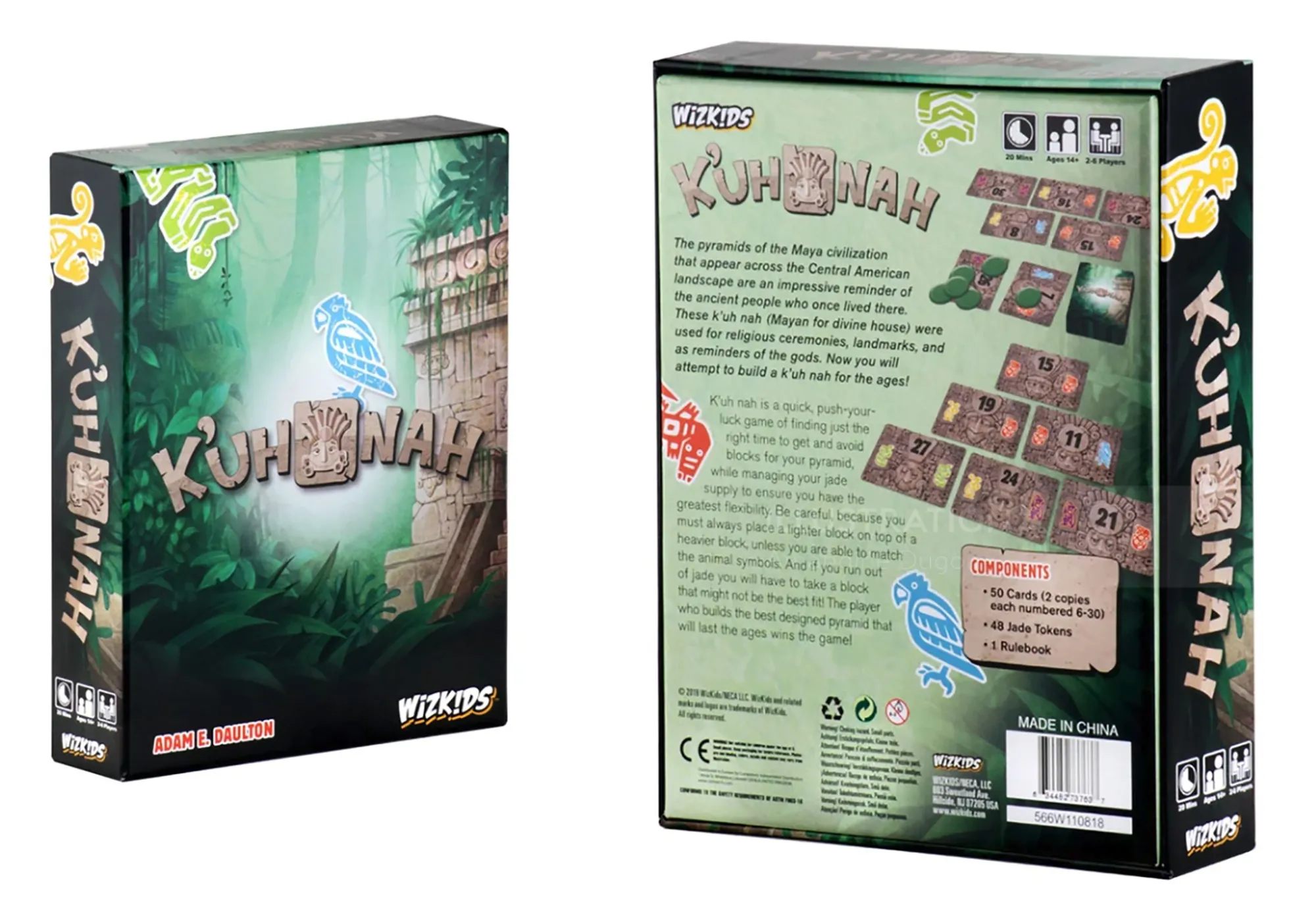 Kuhnah board game box front and back view by Amandine Dugon