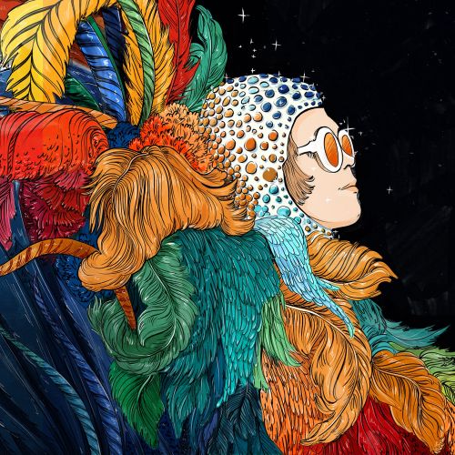 music, celebrity, portrait, album, cover, birds, song, retro, color, rainbow