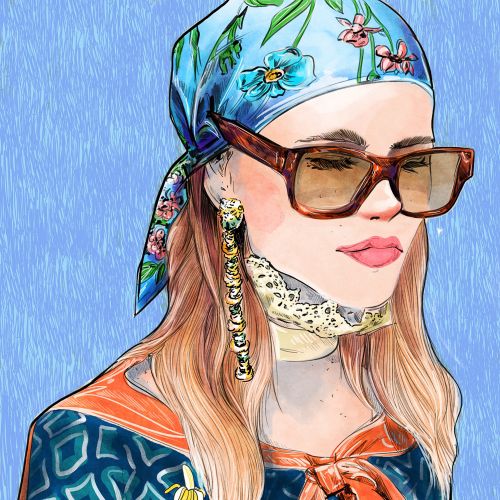 high fashion, runway, feminist, millennial, patches, scarf, eyewear, glasses, accessories, pins, bri