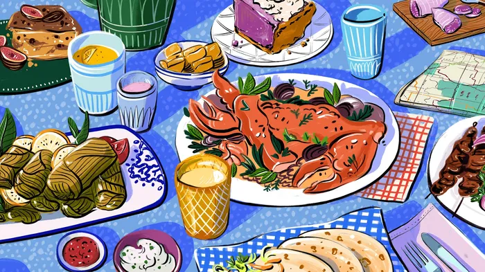 culinary, cocktail, ethnic, tapas, crab, seafood, pie, bright, inspirational, bold, editorial, color