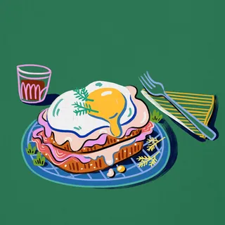 Egg sandwich food illustration