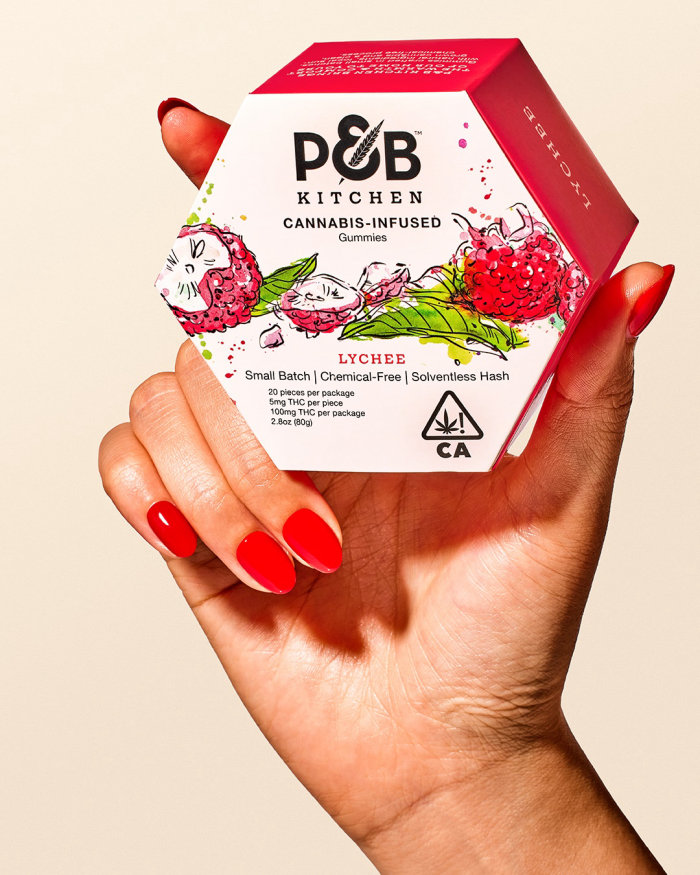 Decorative packing of P&B Kitchen Cannabis-Infused gummies