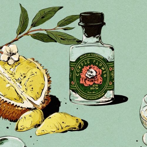 Editorial illustration on "Wild American Brandy"