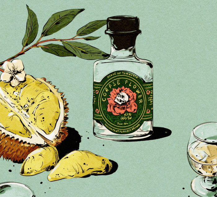 Editorial illustration on "Wild American Brandy"