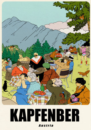オーストリア、カプフェンバーの宣伝ポスター