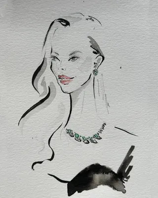 Minimal line art of fashionable lady