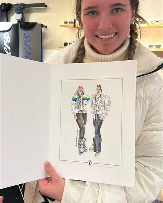 Woman holding Louis Vuitton fashion illustration artwork