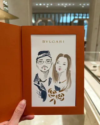 BVLGARI event guest captured in live sketch
