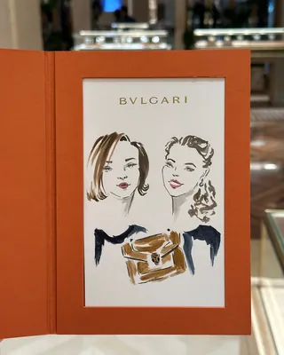 BVLGARI in-store fashion illustration experienc