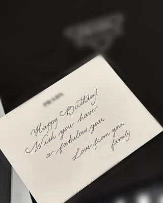 Luxury birthday greeting card by Prada