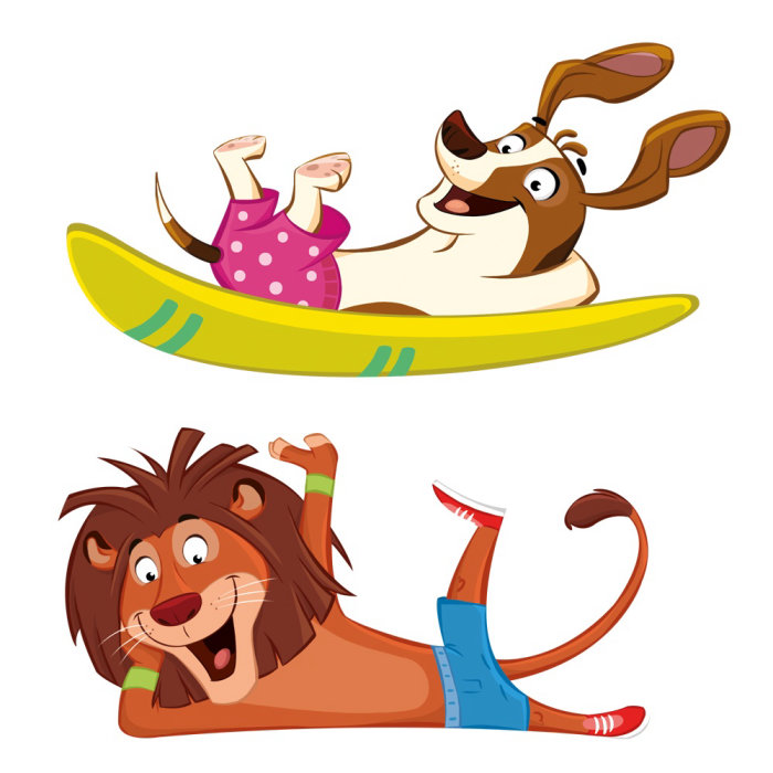 Design de personagens de animais pelo ilustrador dos desenhos animados
