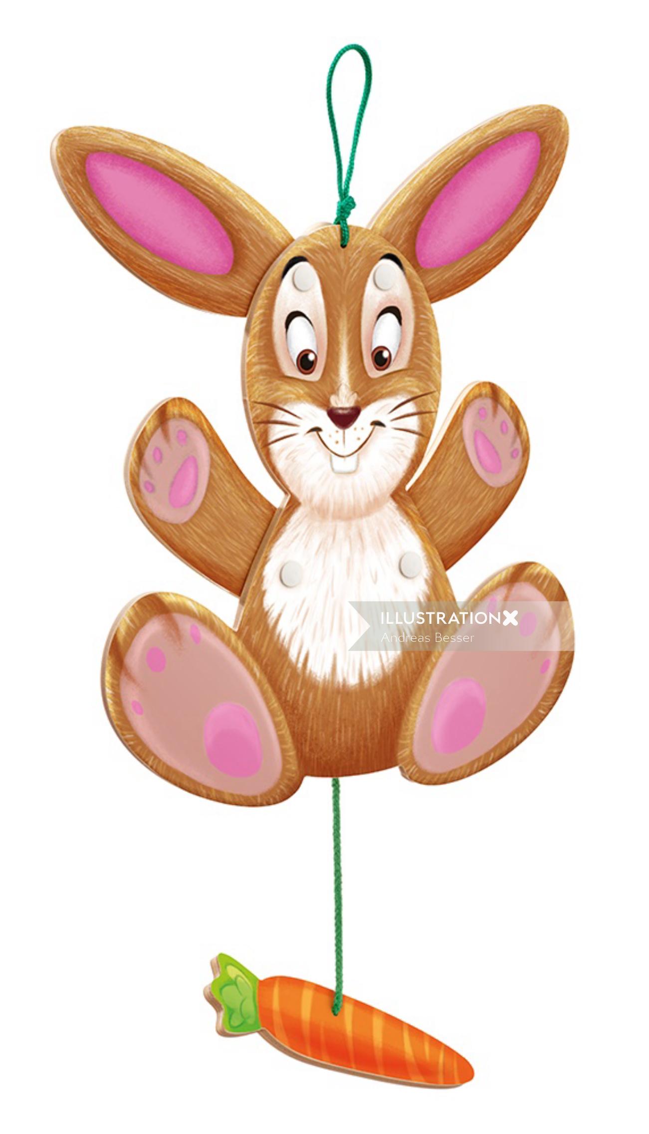 Illustration of bunny with carrot
