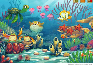 Ilustración de animales submarinos.
