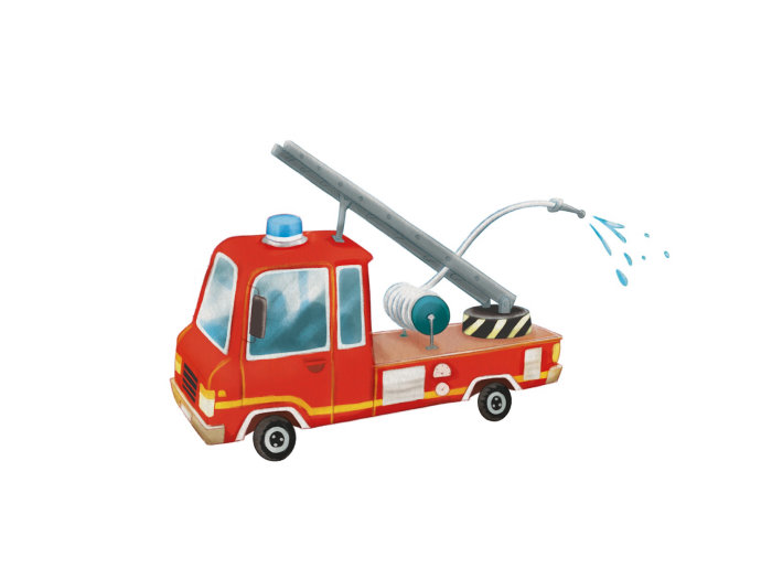 Desenho de ilustração de viatura de bombeiros