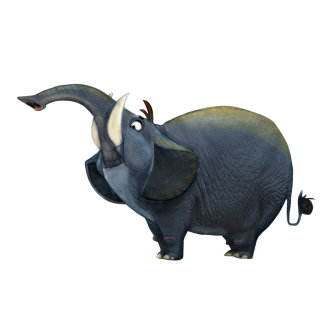 ilustración fotorrealista de elefante
