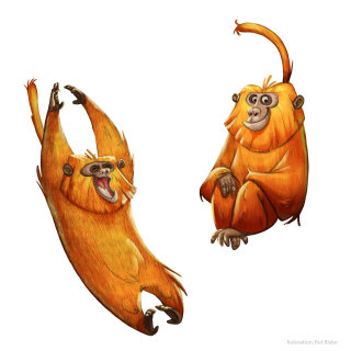 ilustración de dibujos animados de monos
