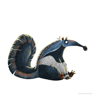 Ilustración de personaje de un animal.
