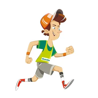 Child running away clipart