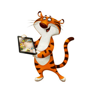 Animación de dibujos animados de Happy Tiger 

