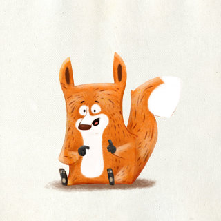Ilustración del personaje de un animal asustado.

