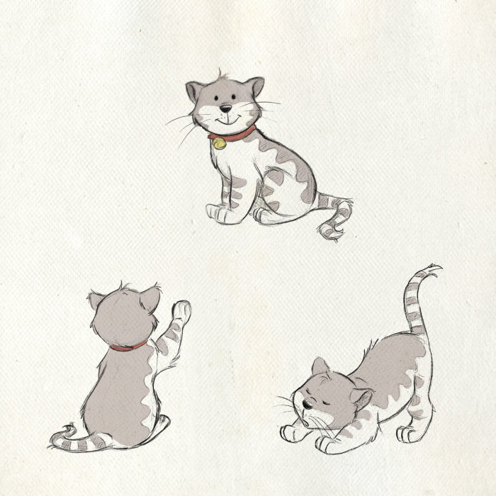 Ilustração animal de gatos