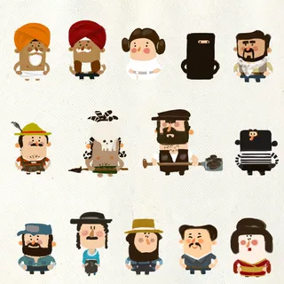 Cartoon characters of people