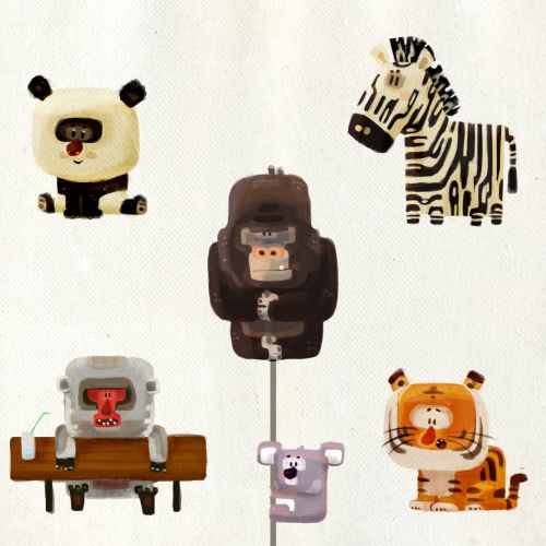 Set of Animals cartoon characters