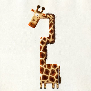 字母形状的长颈鹿插图
