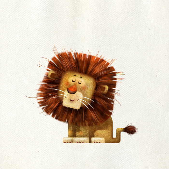 Funny and sleepy lion animation