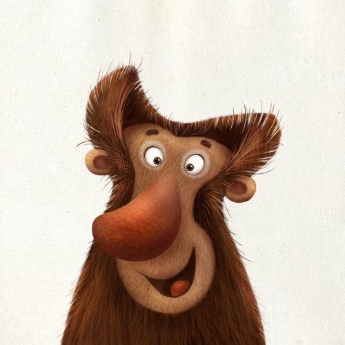 Cartoon illustration of smiley monkey
