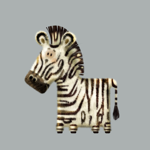 Cartoon illustration of zebra
