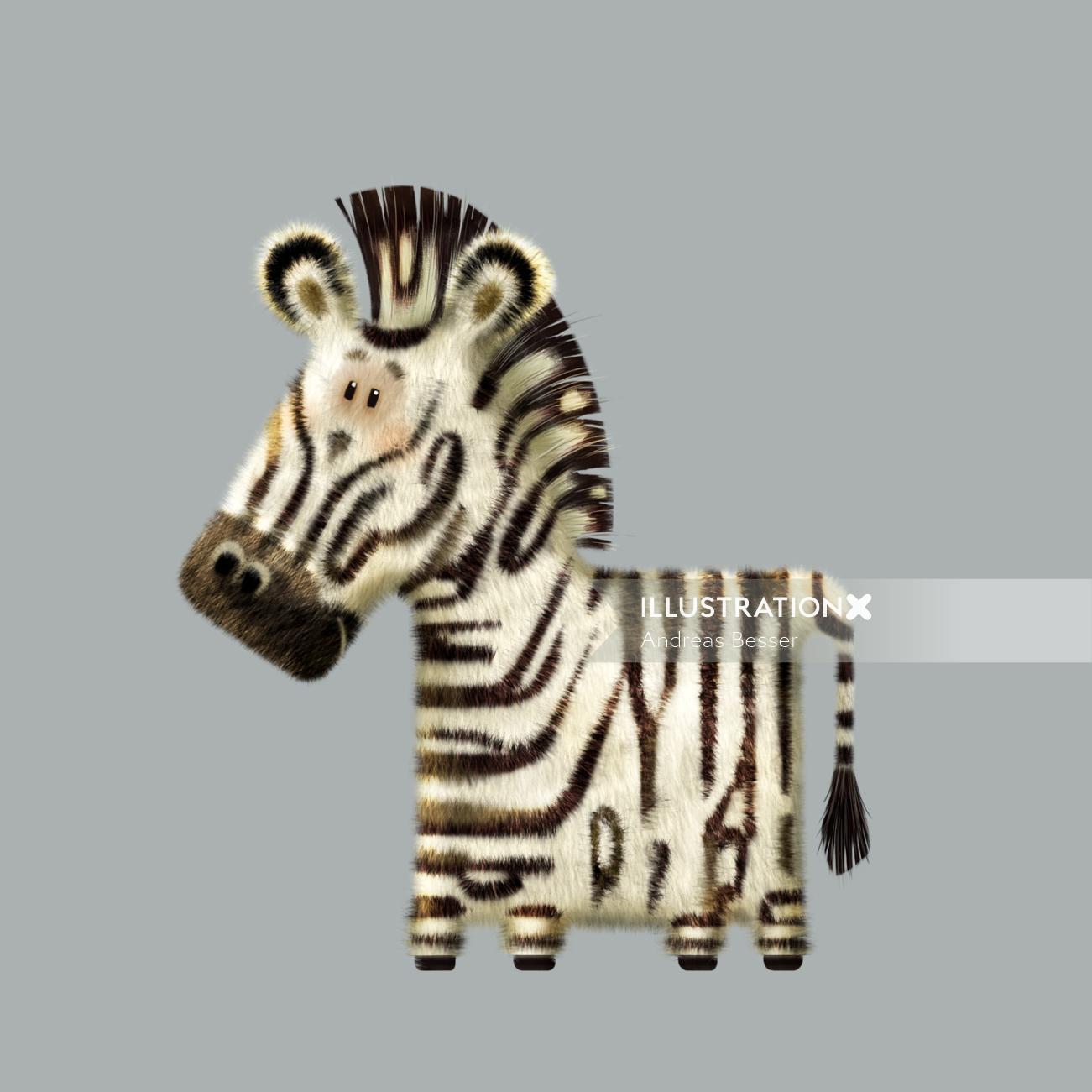 Cartoon illustration of zebra
