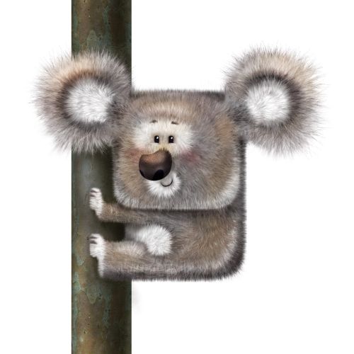 Illustration of Animal on pole
