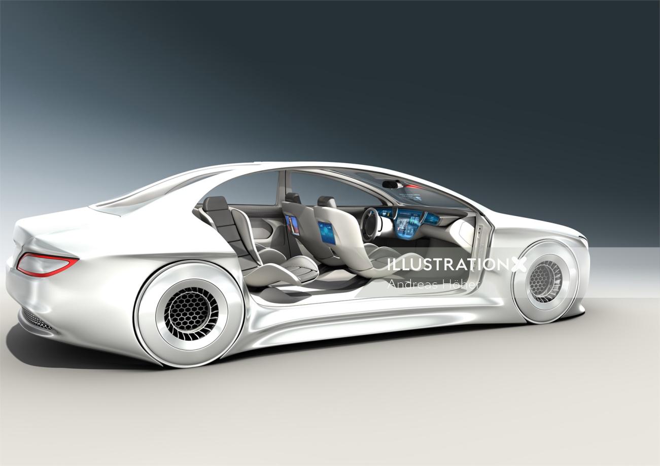 3D / CGI interior of a car