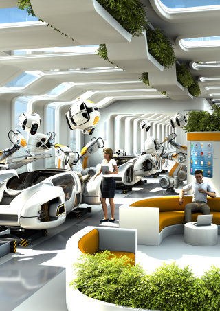 Empresa de automóviles robóticos 3D / CGI