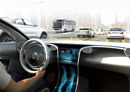 3D / CGI futurista interior de carro