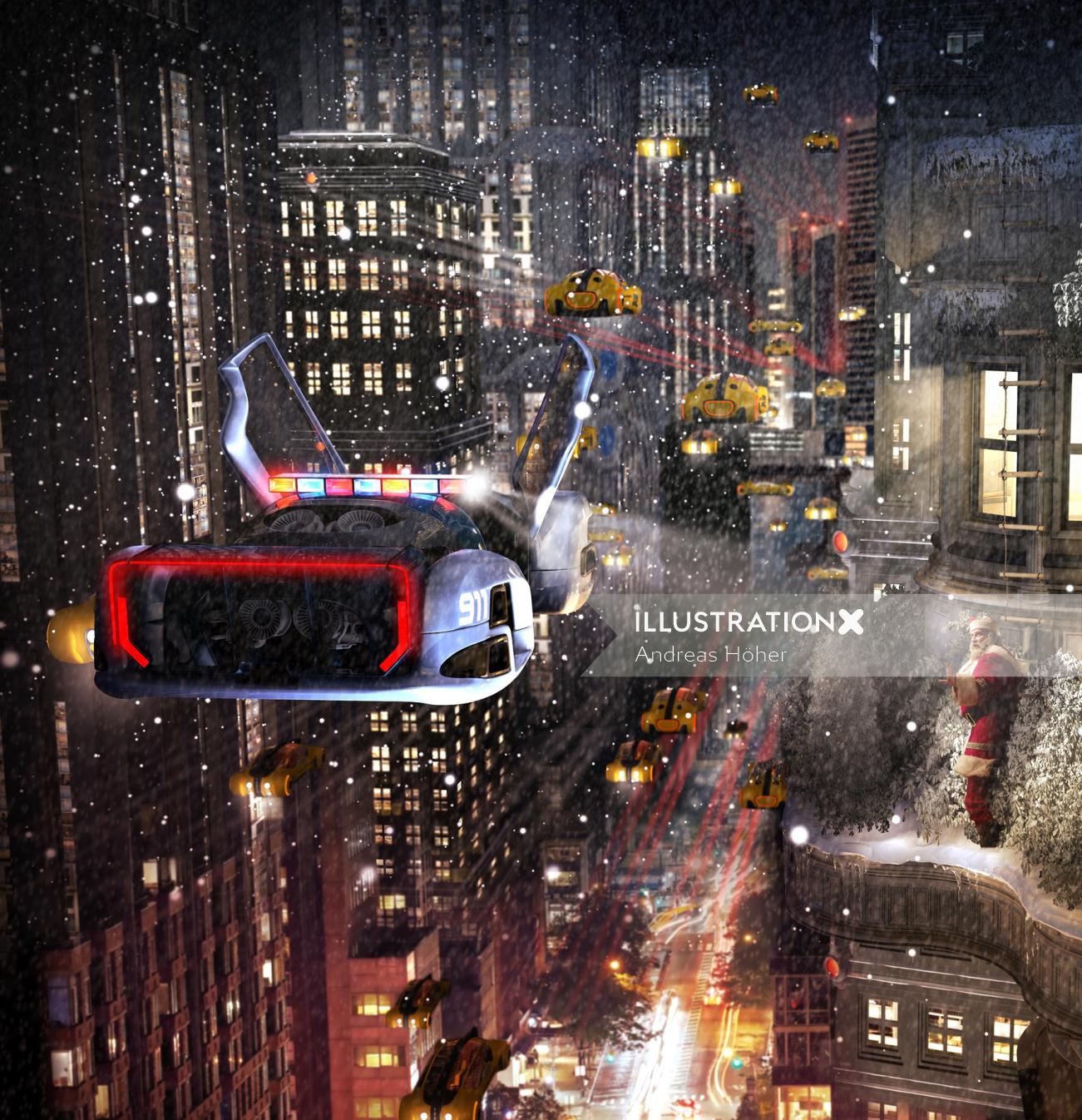 3D / CGI flying car