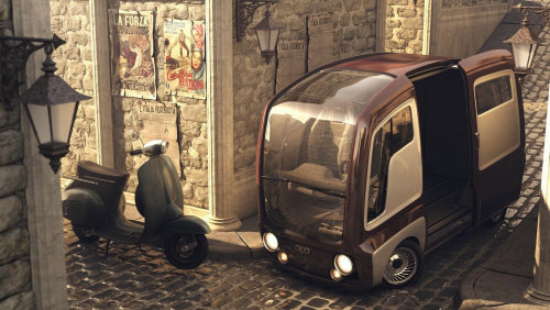 3D / CGI mini van on road