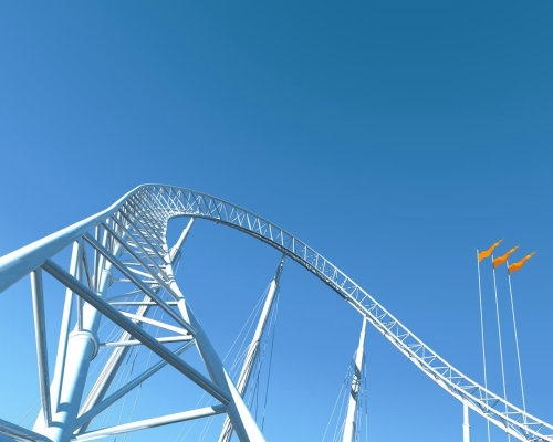 Realistic illustration of 1970 roller coaster