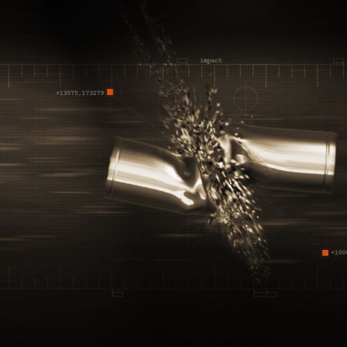 Graphic design of bullets colliding